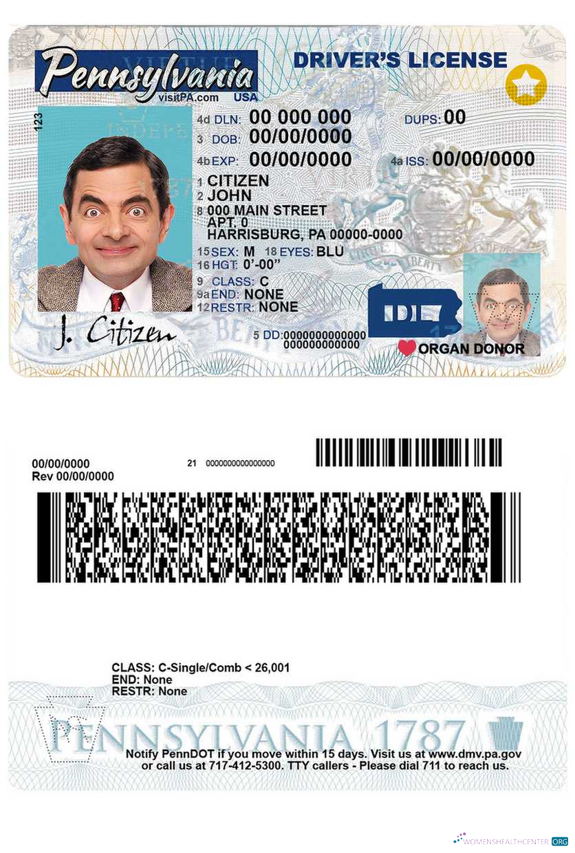 download USA Pennsylvania state driving license